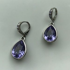 Givenchy purple tear drop earrings
